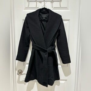 Ann Taylor Wool Blend Belted Wrap Coat size Small Petite